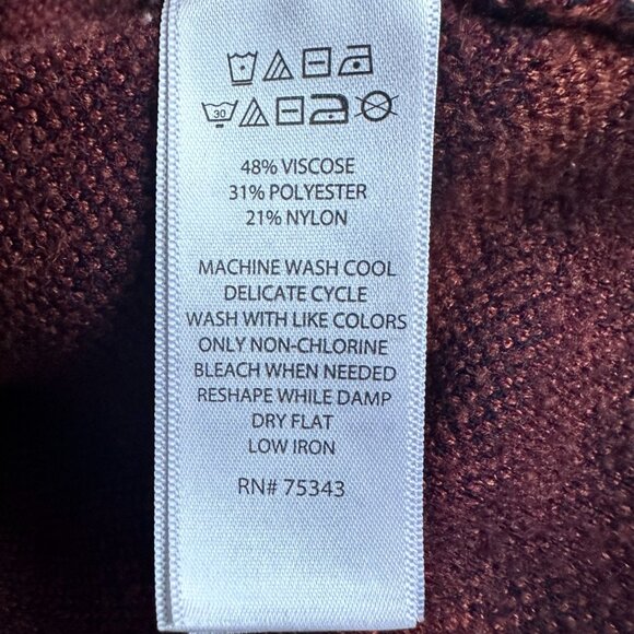 Max Studio Plaid Preppy Mock Neck Boxy Sweater Navy Red Size M - Picture 6 of 8